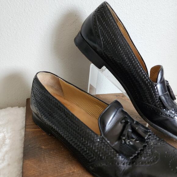 MEZLAN Leather Woven Loafer Wing Tip Medallion Tassel Slip On Shoe Men\'s 11M